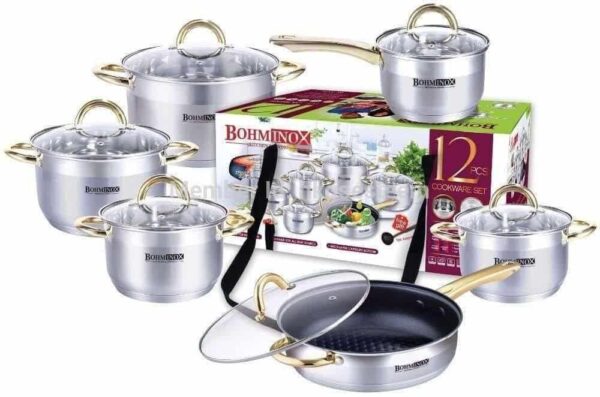 Bohminox 12pcs Heavy duty Cookware Set