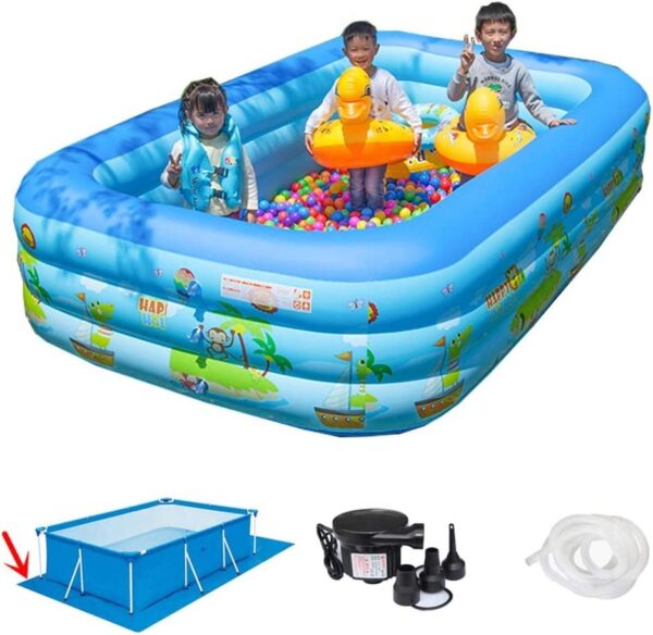 Inflatable Pool for Kids Family with Electric Pump